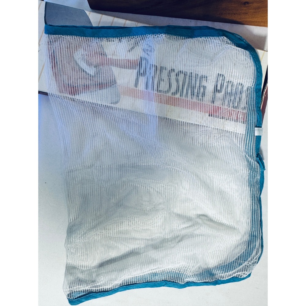Vintage Pressing Pads Set of 2 White Blue Vintage Mesh Ironing Cloths MCM - Picture 8 of 9